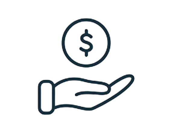 Outstretched hand with dollar coin