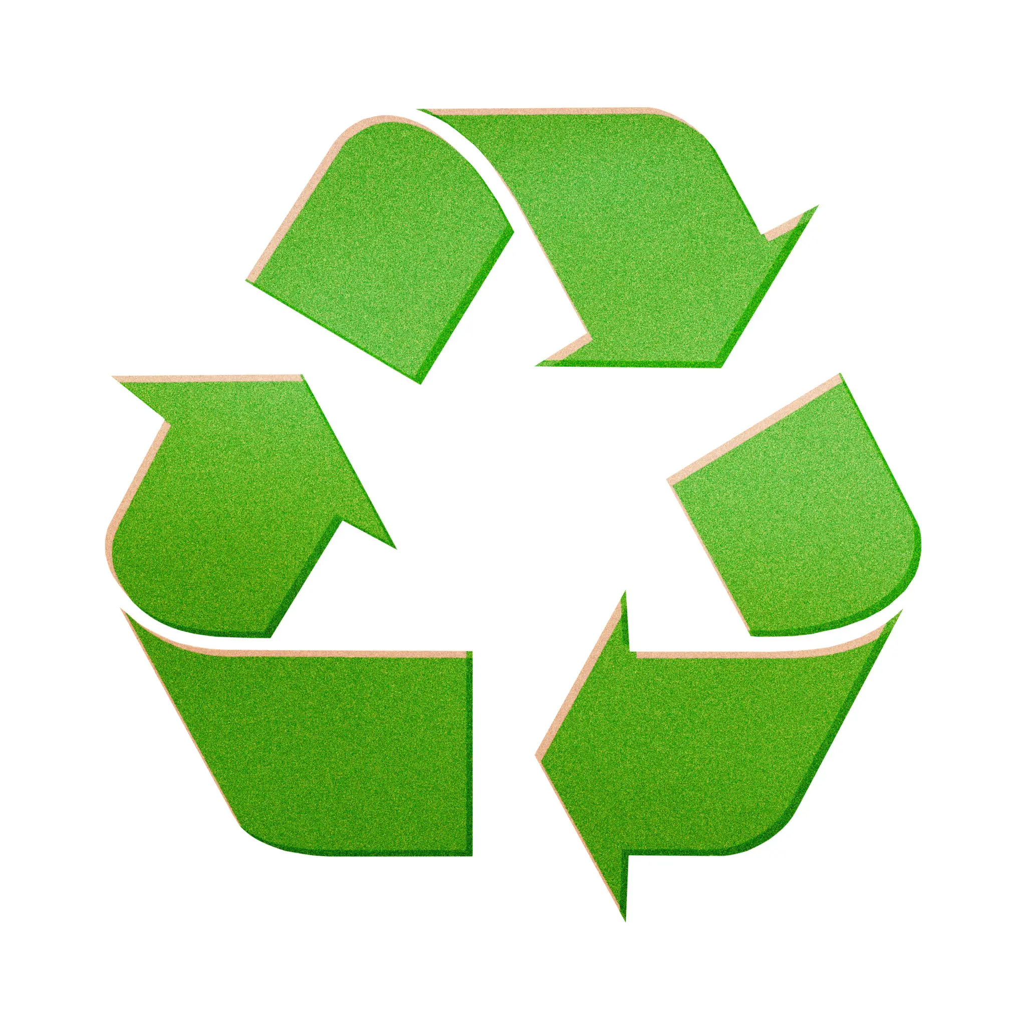 Green recycling symbol with three arrows