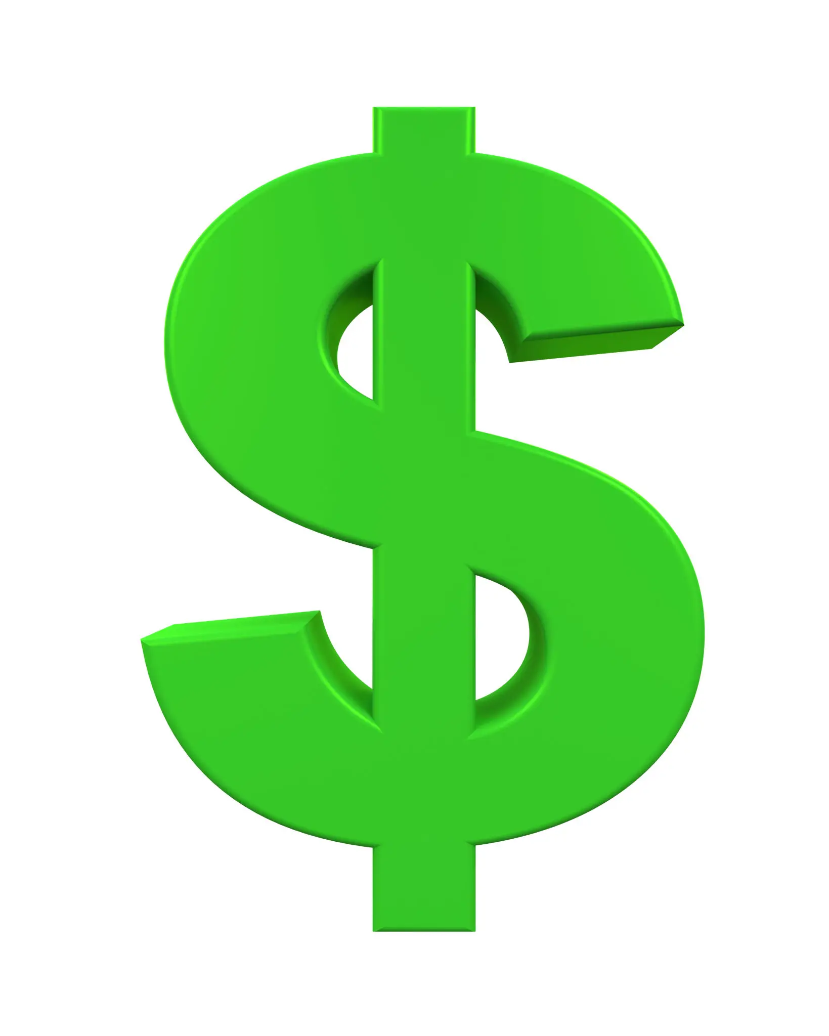 Green 3D dollar sign